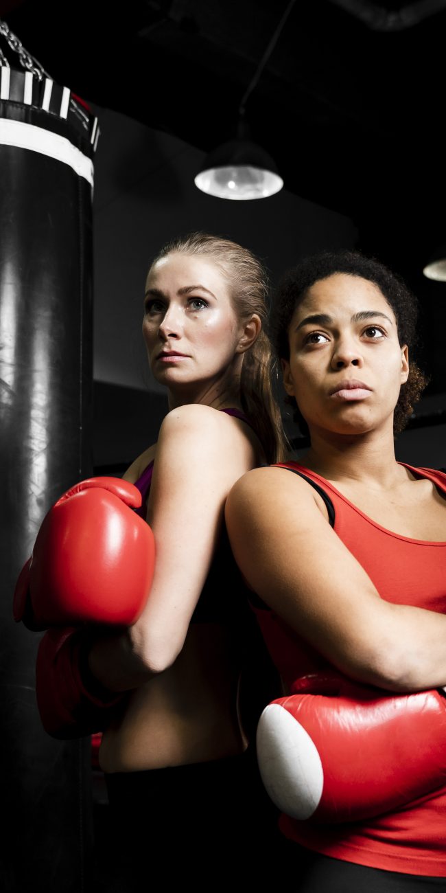 Women training in a boxing class at Virago Fitness Ajman